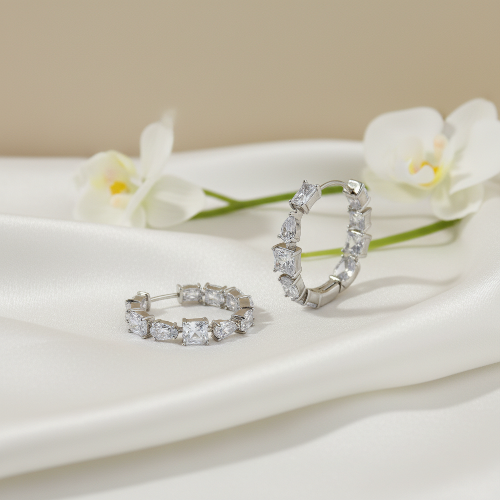 Luxe Radiant Zircon Hoop Earrings