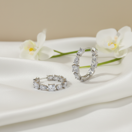 Luxe Radiant Zircon Hoop Earrings