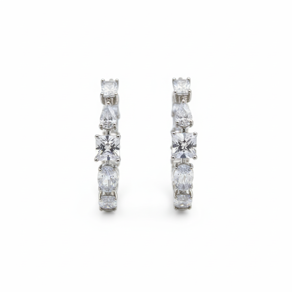 Luxe Radiant Zircon Hoop Earrings