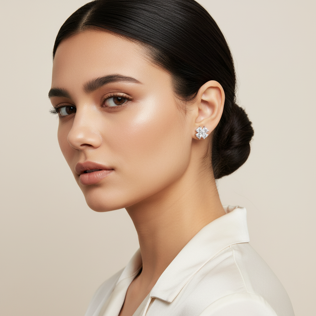 Blooming Star Zircon Stud Earrings