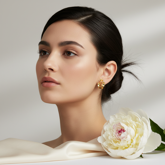 Auric Flow Abstract Gold Studs