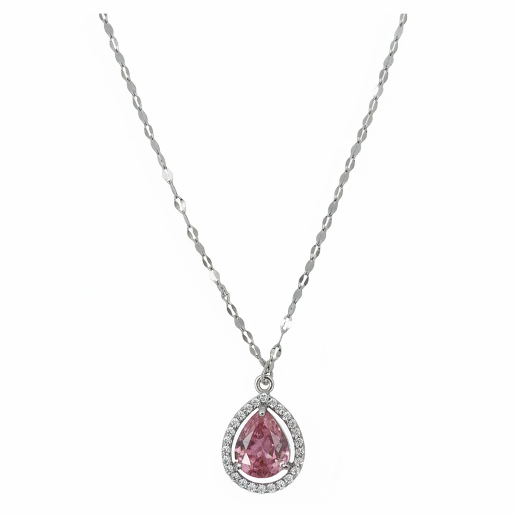 Gleaming Pink Gemstone Necklace For Women