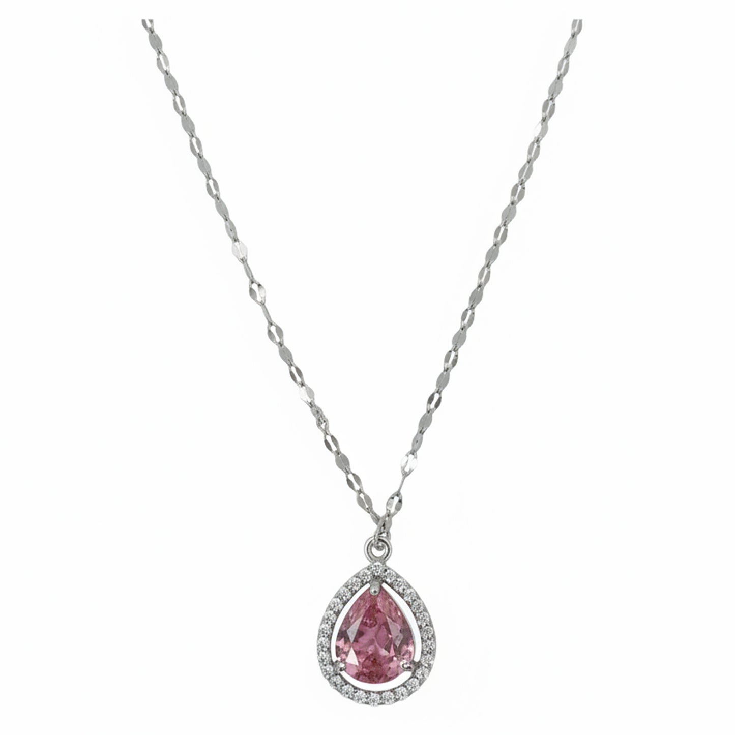 Gleaming Pink Gemstone Necklace For Women