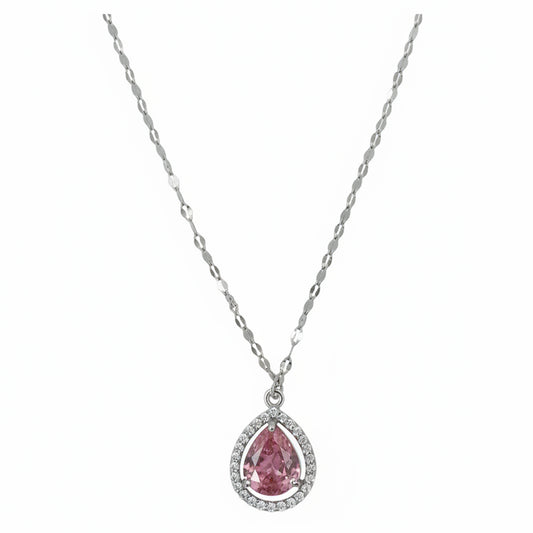 Gleaming Pink Gemstone Necklace For Women