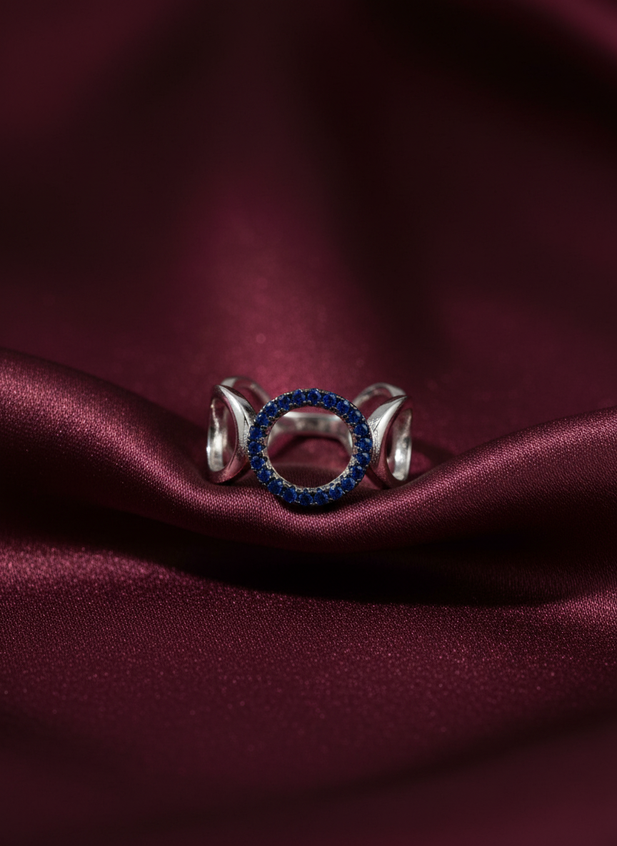 Azure Aura Open Circle Ring